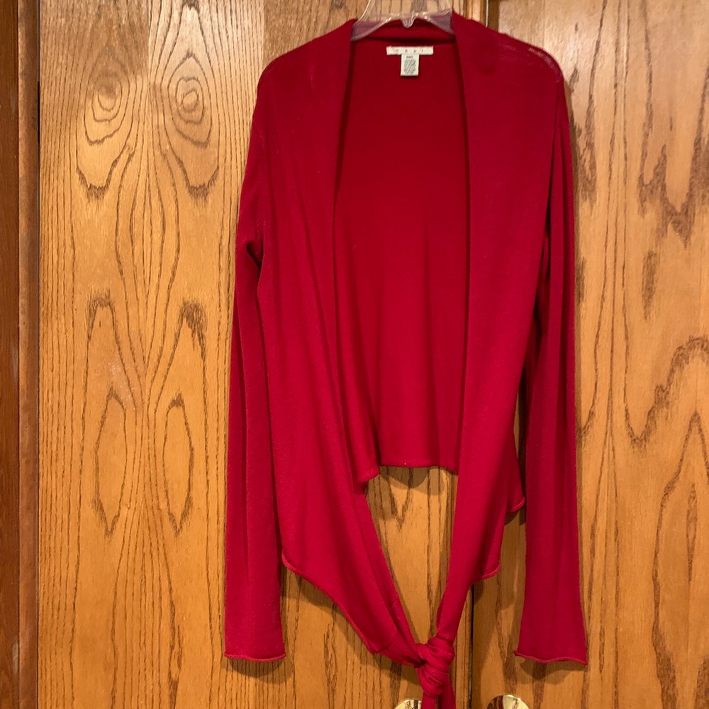 Vintage Cabi red wrap around cardigan